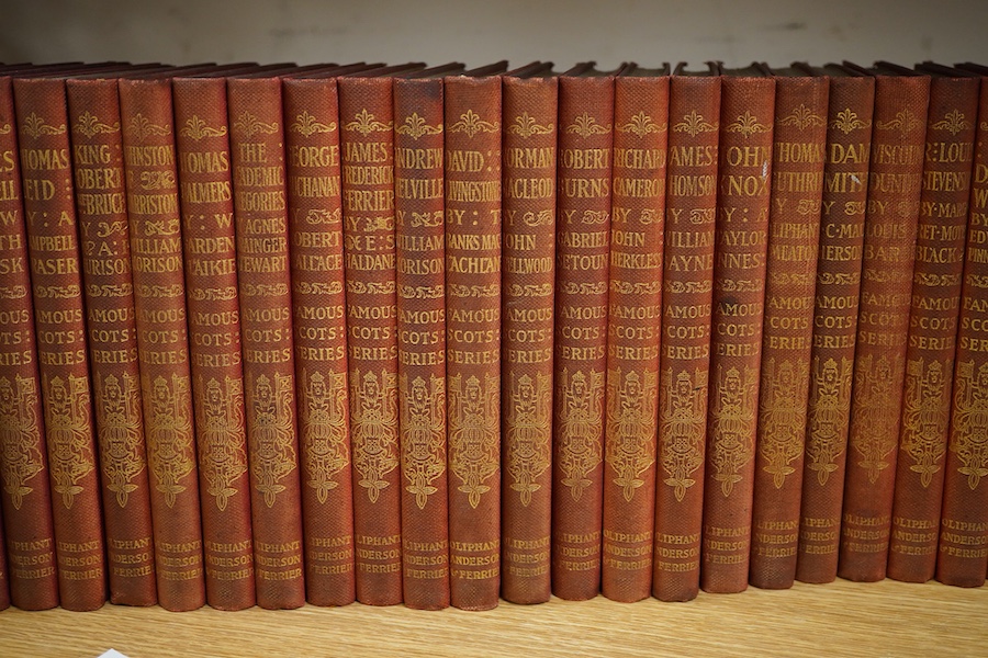 Famous Scots series - 41 volumes (ex42), original gilt cloth, cr.8vo. 1896. * Boswell, Adam Smith, Livingstone et al